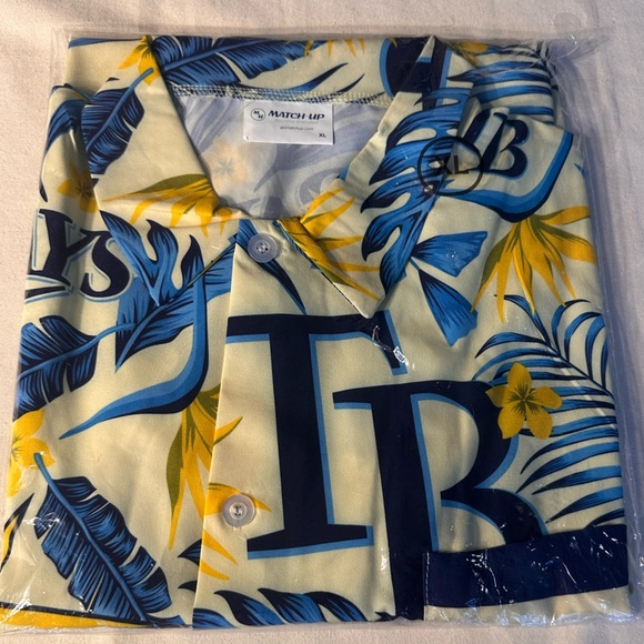 Dave Wills Tampa Bay Rays Hawaiian Shirt XL 2024 SGA Giveaway New In Packaging - Picture 4 of 5